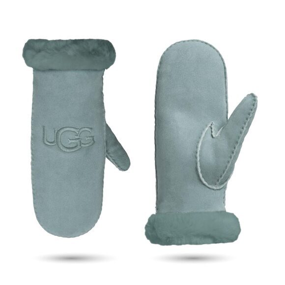 6713 Women's Embroidered Water Resistant Sheepskin Mitten With Tech Palm Grey